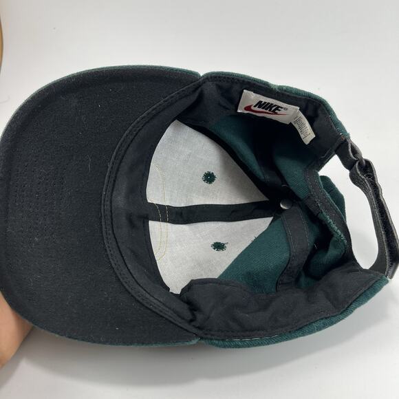 Nike Air Swoosh Vintage 90's Adjustable Strapback Cap Hat Green Bubble Logo - Picture 7 of 9